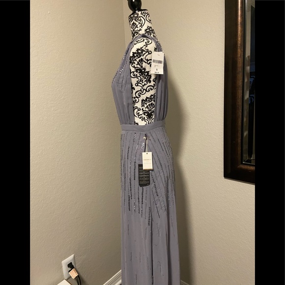 Plunging Sequin Beaded Maxi Dress - Picture 7 of 8